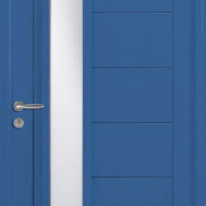  : Porte d’entrée bois bleu